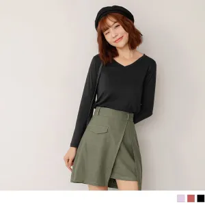 WATER  KEEP WARM V-NECK LONG SLEEVE TOPS