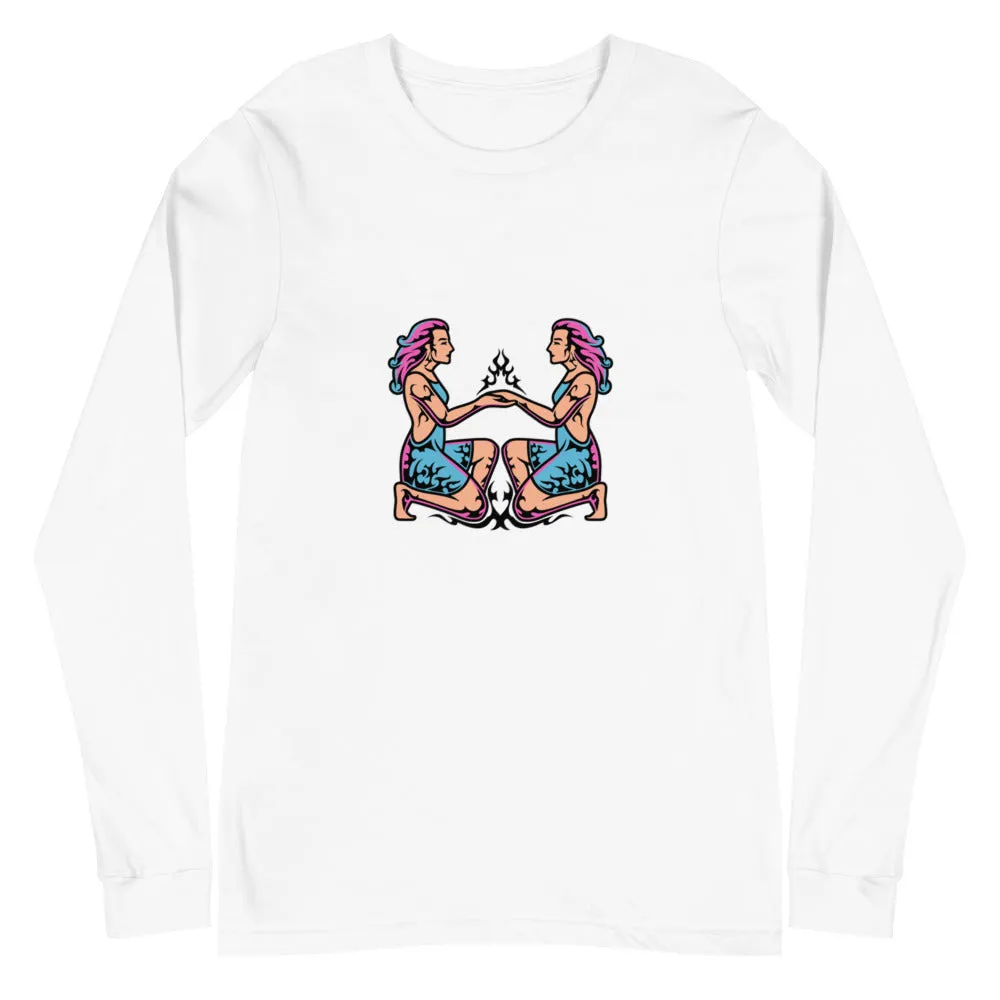 White Gemini Versatile Long Sleeve Tee