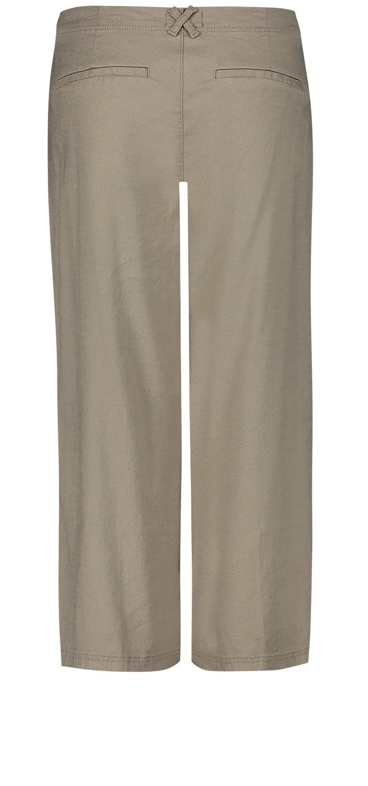 Wide Leg Crop Grey Stretch Linen | Wet Sand