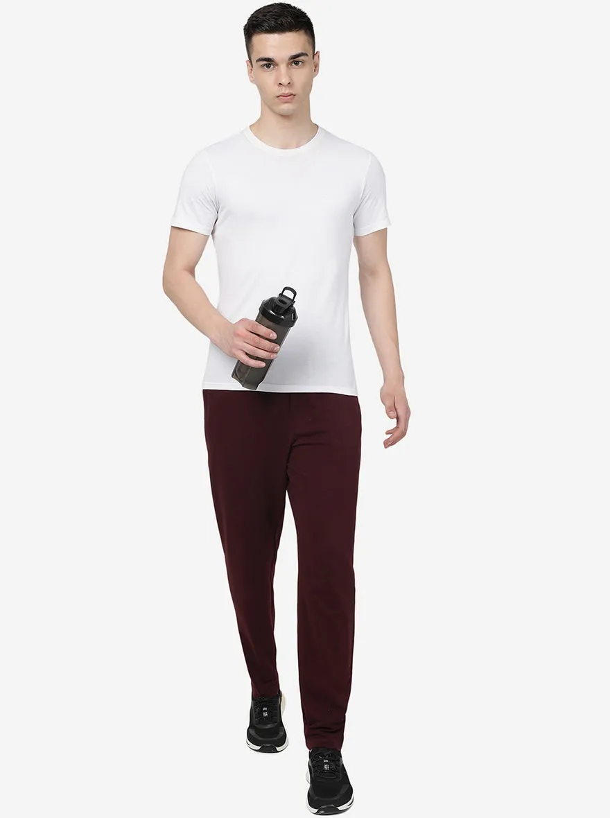 Wine Solid Regular Fit Track Pant | JadeBlue