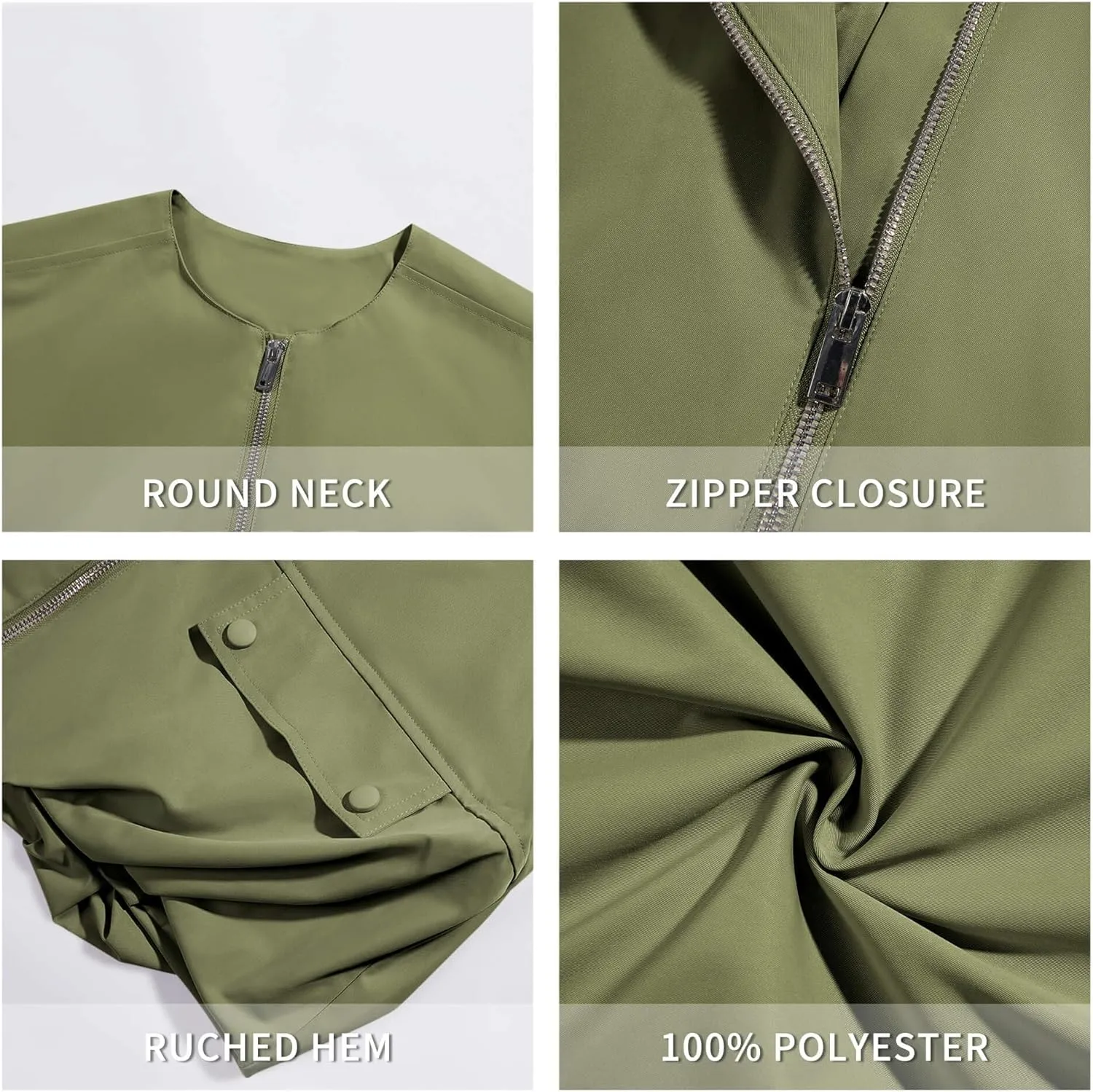 Women Cargo Vest Oversize Cropped Sleeveless Jacket Lightweight Ruffle Ruched Fashion Tops Summer Casual Zip Up Outfit