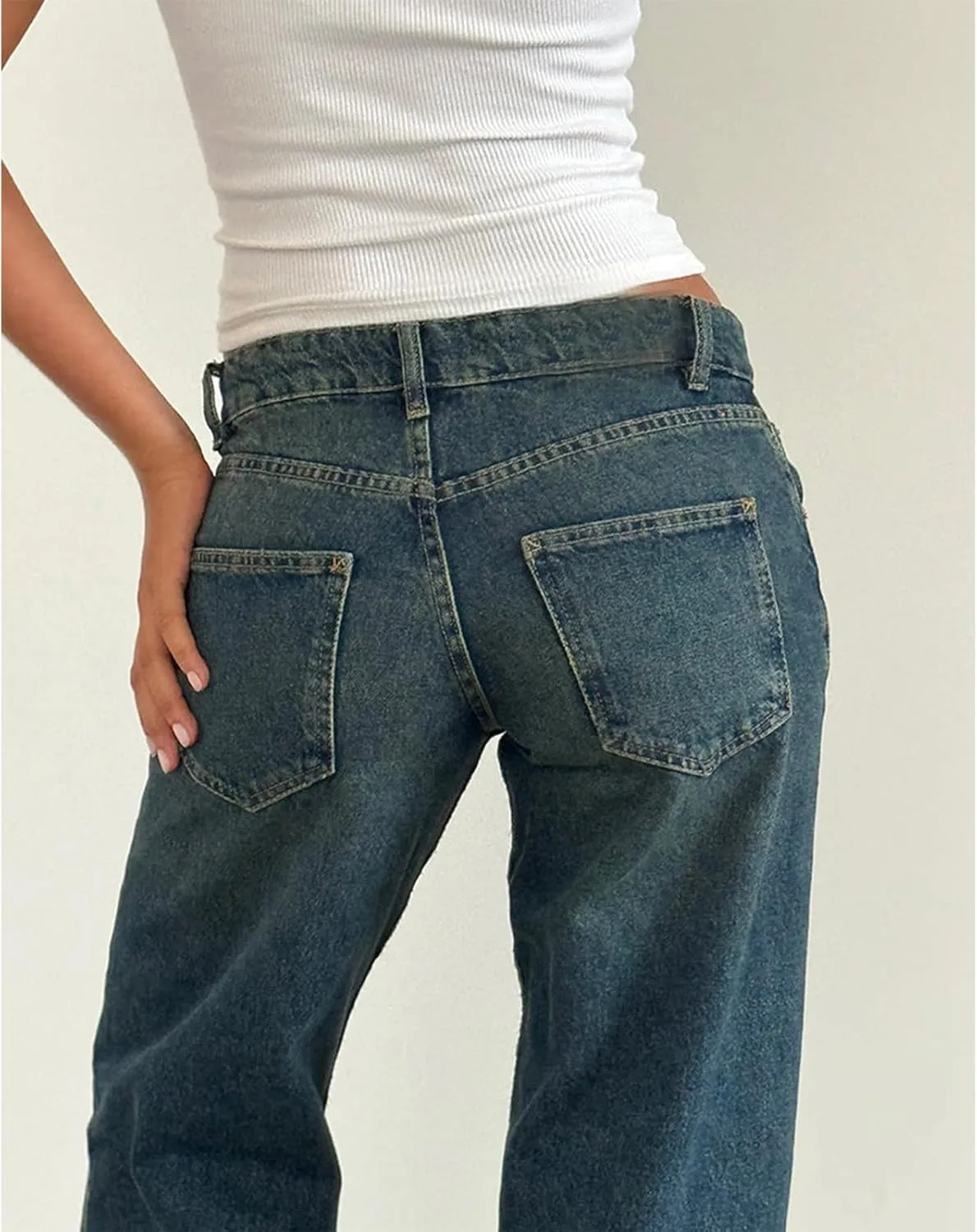 Women Wide Leg Jeans Casual High Waist Baggy Boyfriend Denim Pants Y2K Straight Streetwear Jeans Mom Jeans Trousers