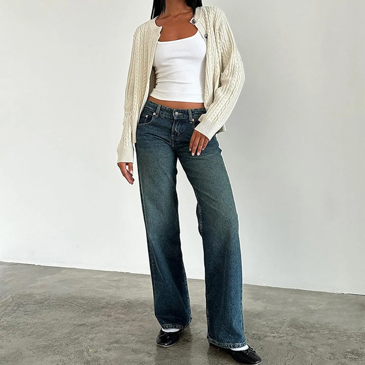 Women Wide Leg Jeans Casual High Waist Baggy Boyfriend Denim Pants Y2K Straight Streetwear Jeans Mom Jeans Trousers