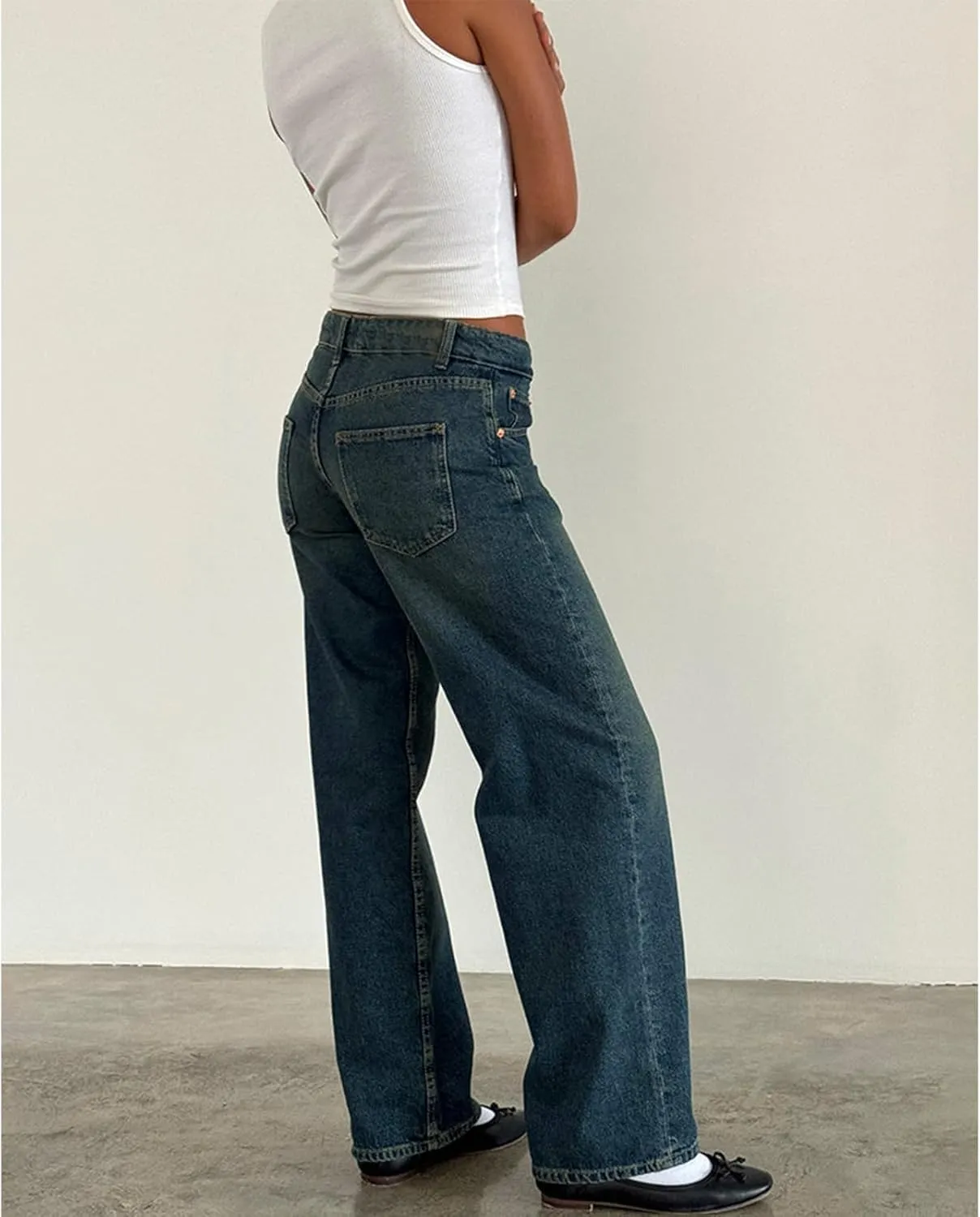 Women Wide Leg Jeans Casual High Waist Baggy Boyfriend Denim Pants Y2K Straight Streetwear Jeans Mom Jeans Trousers