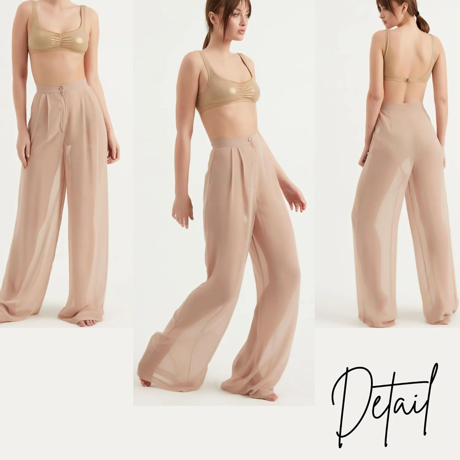 Women's Chiffon Pants | Casual Wide Leg High Waist Palazzo Trousers | Summer Evening Women Pants Clothes