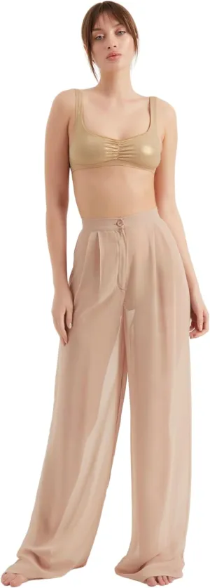 Women's Chiffon Pants | Casual Wide Leg High Waist Palazzo Trousers | Summer Evening Women Pants Clothes