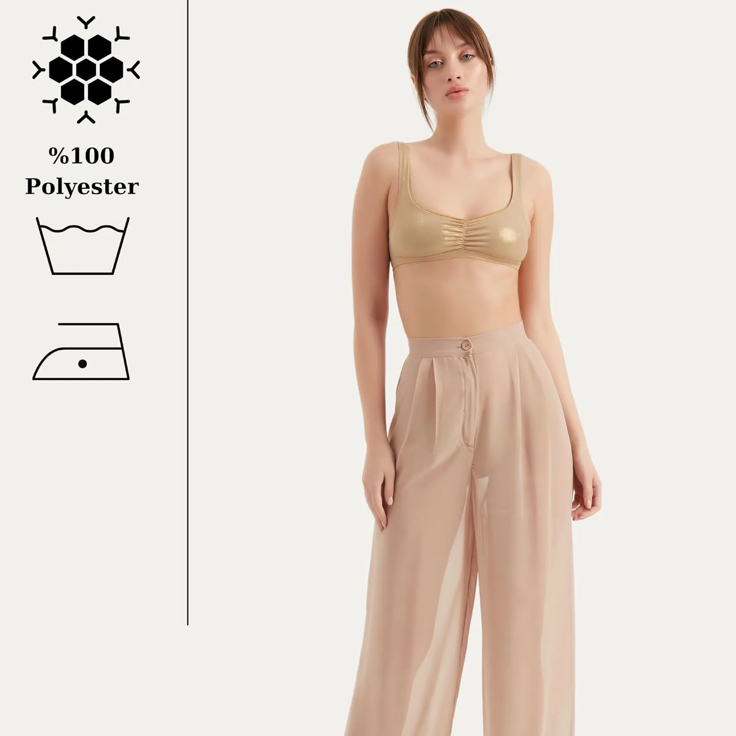 Women's Chiffon Pants | Casual Wide Leg High Waist Palazzo Trousers | Summer Evening Women Pants Clothes