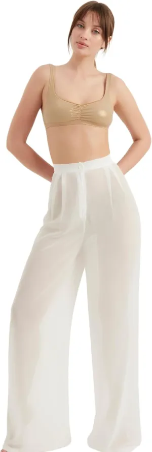 Women's Chiffon Pants | Casual Wide Leg High Waist Palazzo Trousers | Summer Evening Women Pants Clothes