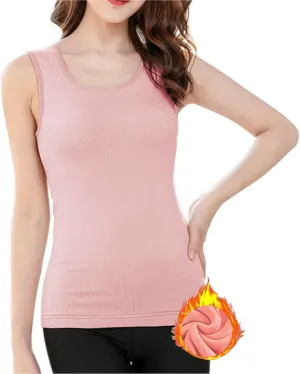 Womens Cotton Thermal Fleece Lined Underwear Tops Cami Tank Top Warm Base Layer Vest