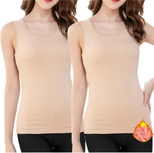 Womens Cotton Thermal Fleece Lined Underwear Tops Cami Tank Top Warm Base Layer Vest