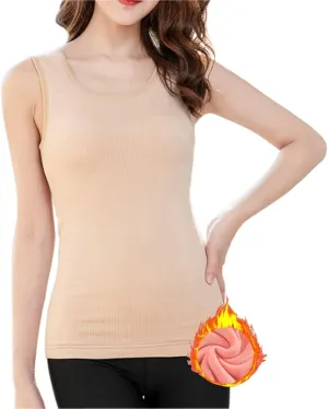 Womens Cotton Thermal Fleece Lined Underwear Tops Cami Tank Top Warm Base Layer Vest