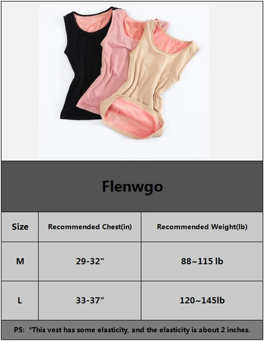 Womens Cotton Thermal Fleece Lined Underwear Tops Cami Tank Top Warm Base Layer Vest
