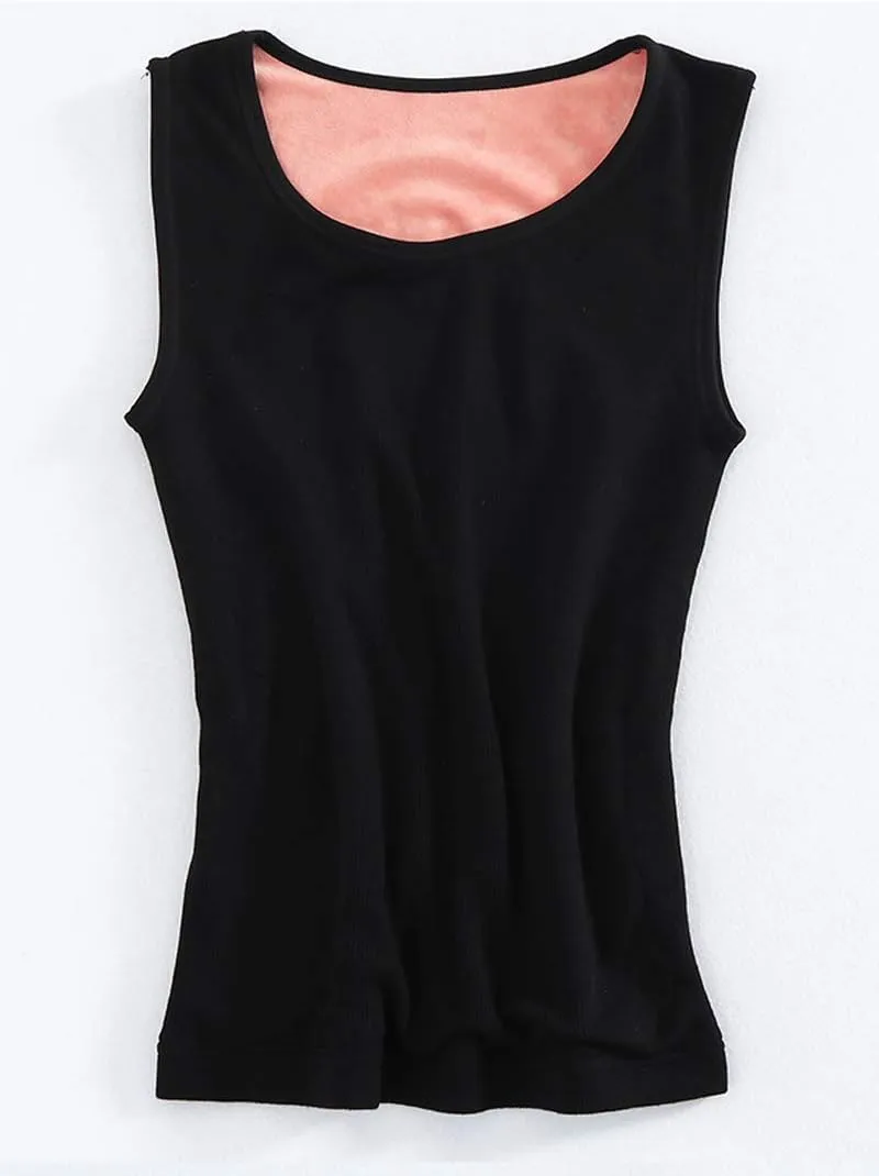 Womens Cotton Thermal Fleece Lined Underwear Tops Cami Tank Top Warm Base Layer Vest