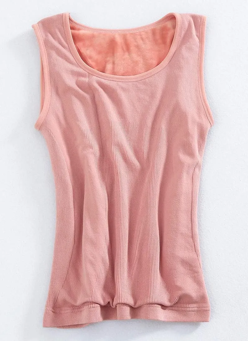 Womens Cotton Thermal Fleece Lined Underwear Tops Cami Tank Top Warm Base Layer Vest