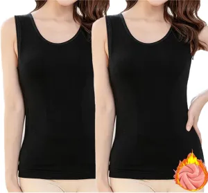 Womens Cotton Thermal Fleece Lined Underwear Tops Cami Tank Top Warm Base Layer Vest