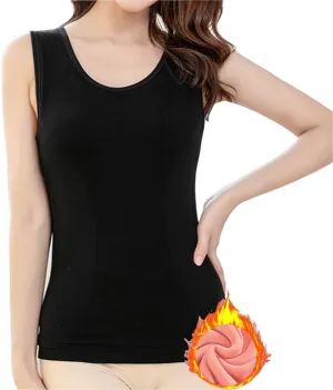 Womens Cotton Thermal Fleece Lined Underwear Tops Cami Tank Top Warm Base Layer Vest