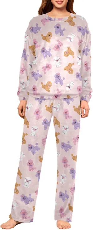 Women's Flannel Pajama Set Christmas Cute Nutcracker Winter Warm Sleepwear Cozy Loungewear