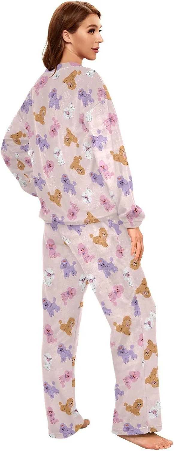 Women's Flannel Pajama Set Christmas Cute Nutcracker Winter Warm Sleepwear Cozy Loungewear