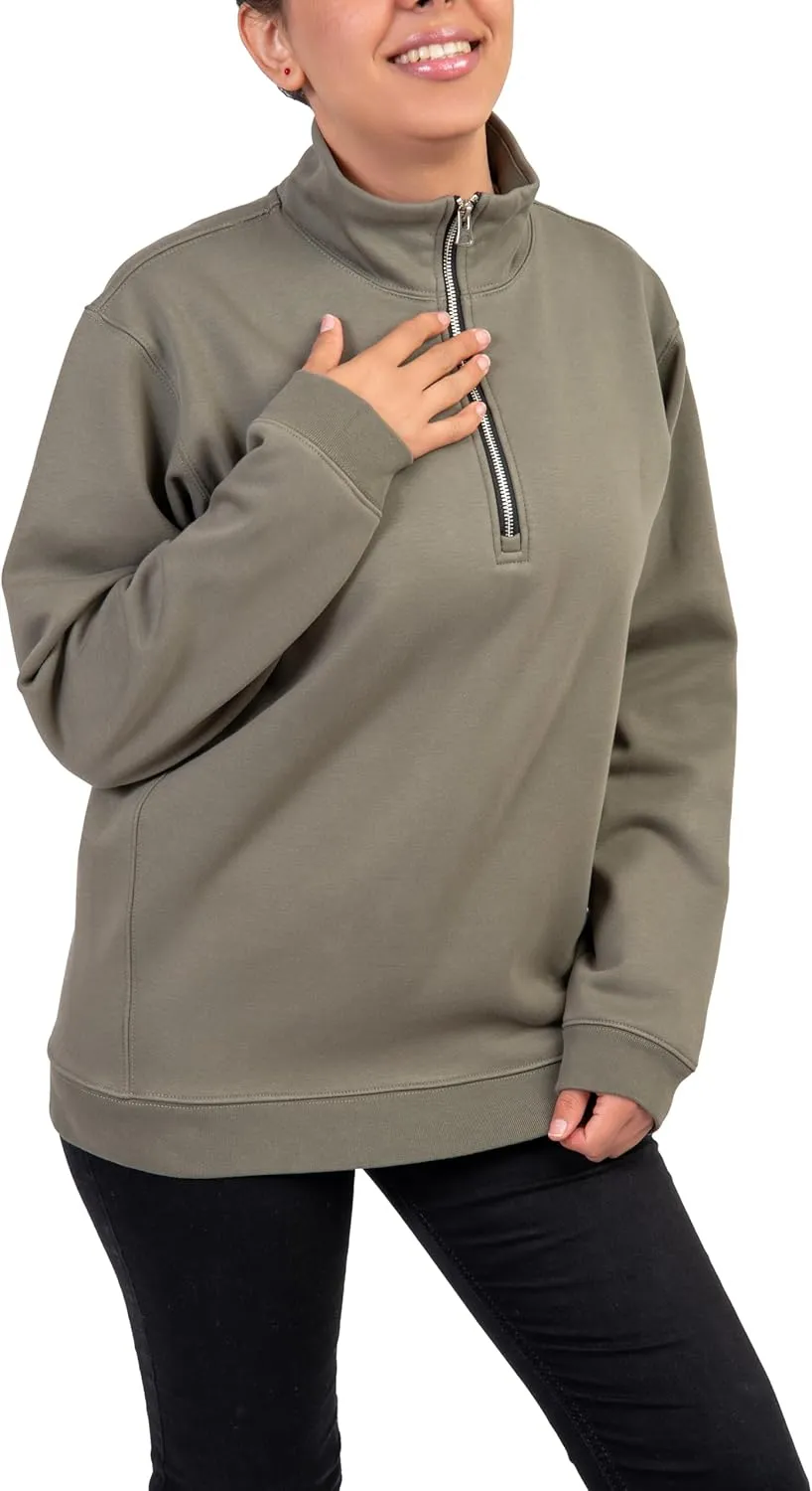 Women's Oversized Half Zip Pullover Sweatshirt, Trendy, Casual Athleisure