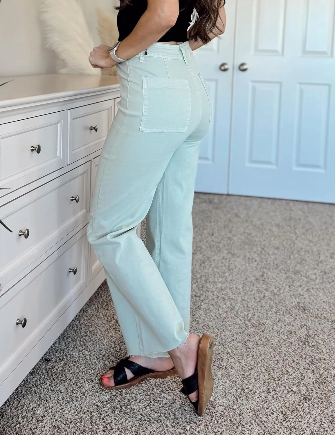 Women's Wide Leg Jeans High Waisted Stretchy Trendy Casual Versatile Work Denim Pants Trousers 2025