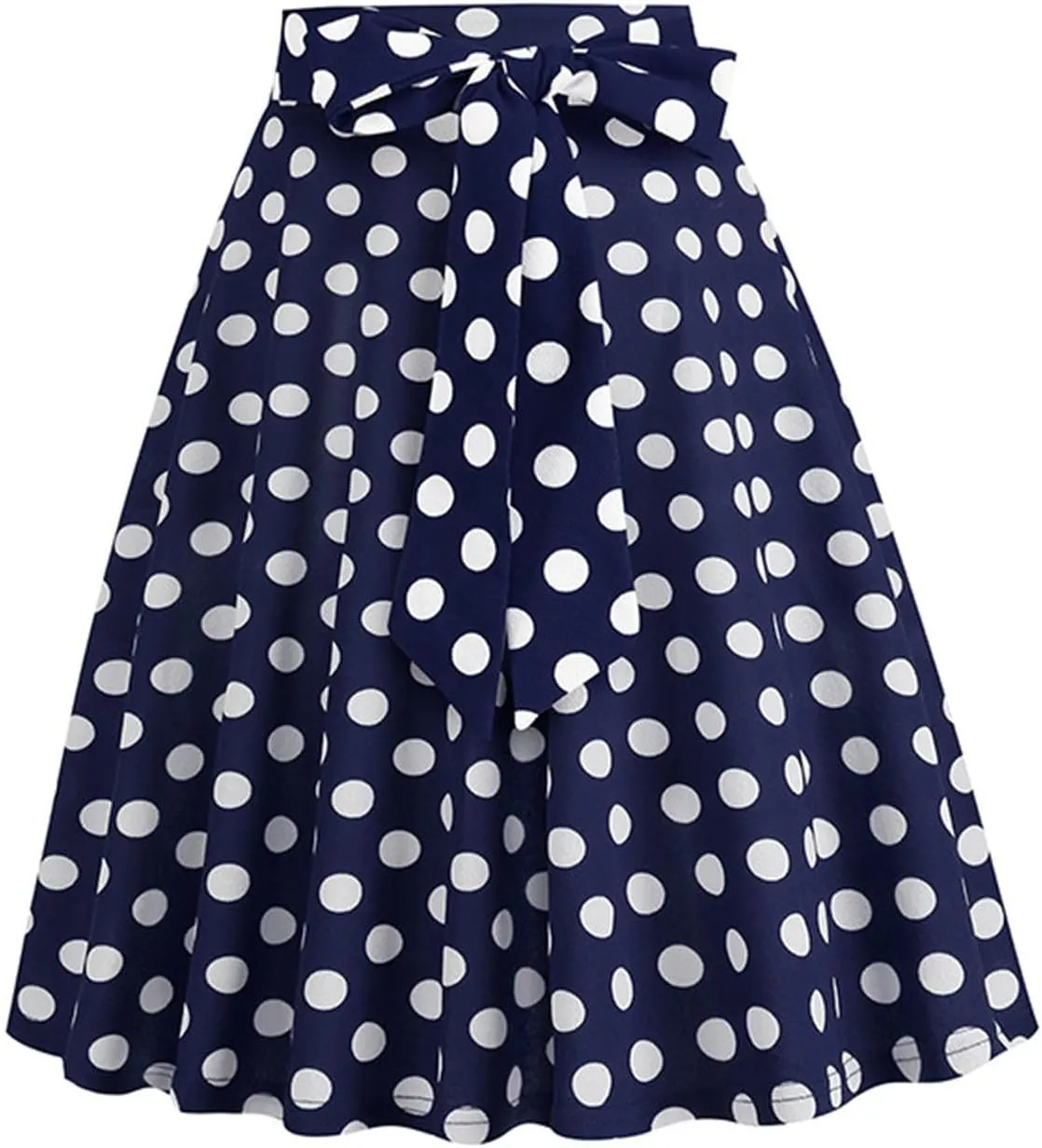 Women's Y2K Skirts Drawstring Stretch Waisted Skirt Basic Versatile Stretchy Polka Dot Skater Skirt 2025 New