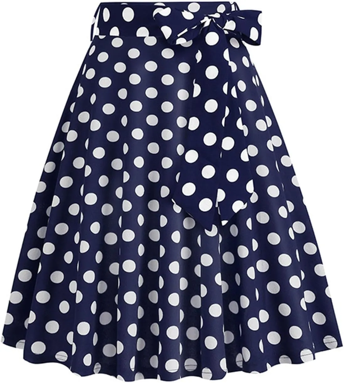 Women's Y2K Skirts Drawstring Stretch Waisted Skirt Basic Versatile Stretchy Polka Dot Skater Skirt 2025 New