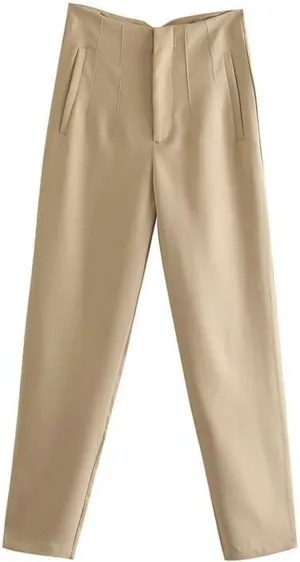 Work Pants Women Wide Leg Elastic High Waist Button Down Straight Long Trousers Business Casual Outfits for Women