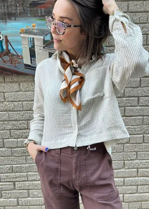 Z Supply | Del Mar Cotton Gauze Striped Shirt - Natural
